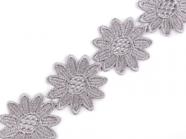 Vzdušná krajka / vsadka šíře 50 mm květy