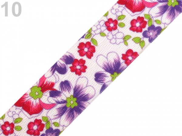 Pruženka s potiskem v různých dezénech šíře 25 mm