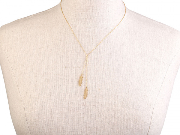 Náhrdelník s pírky z nerezové oceli