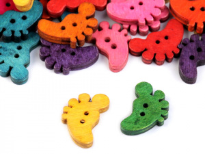 Dřevěný dekorační knoflík noha