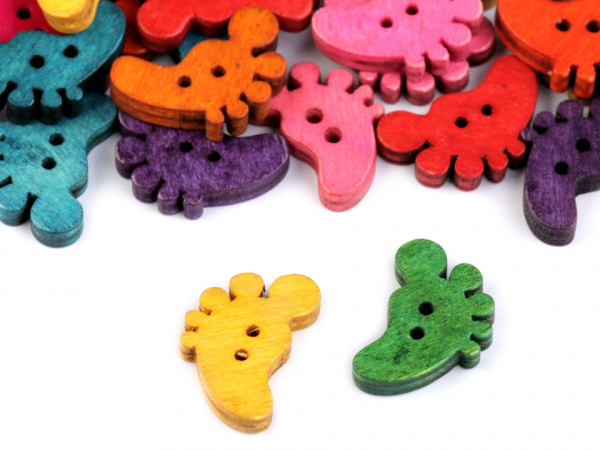 Dřevěný dekorační knoflík noha