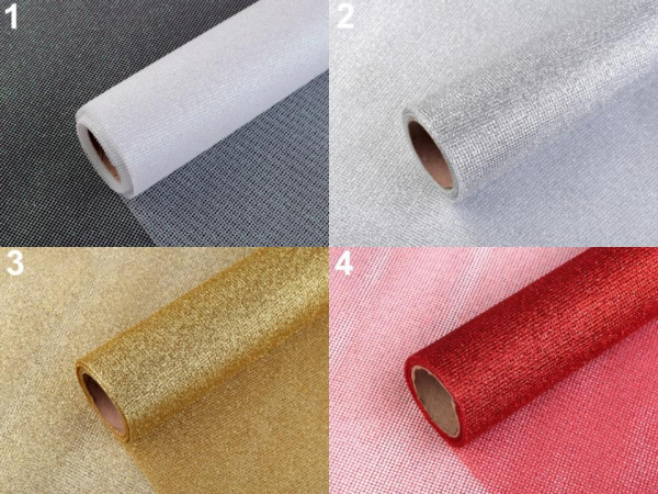 Dekorační síťka s lurexem šíře 48 cm