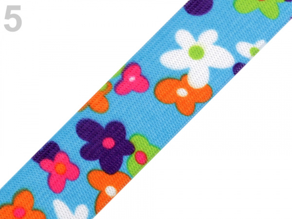 Pruženka s potiskem v různých dezénech šíře 25 mm