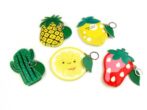 Dětská peněženka / klíčenka jahoda, kaktus, citron, ananas