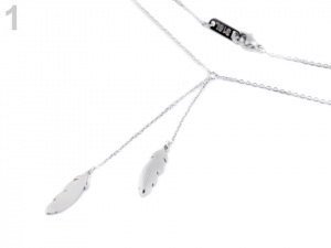 Náhrdelník s pírky z nerezové oceli