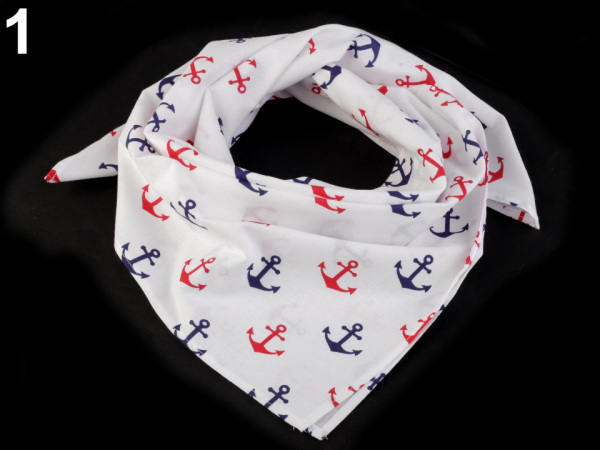 Bavlněný šátek s kotvami 65x65 cm