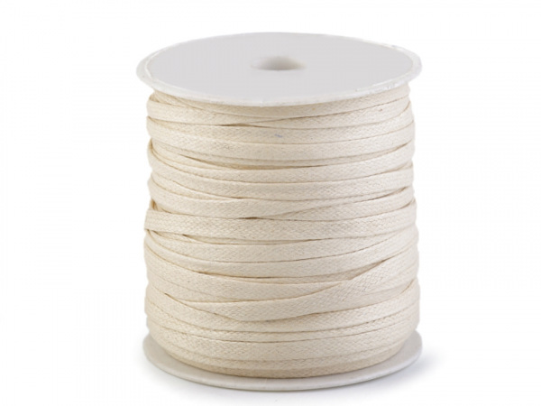 Šňůra / dutinka bavlněná plochá šíře 6 mm voskovaná