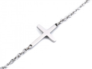 Náramek s křížkem z nerezové oceli