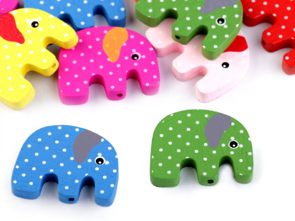 Dřevěné korálky slon 25x31 mm