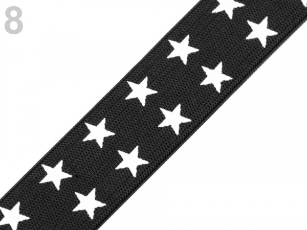 Pruženka s potiskem v různých dezénech šíře 25 mm