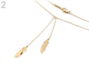 Náhrdelník s pírky z nerezové oceli