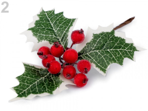 Umělá cesmína ojíněná k aranžování