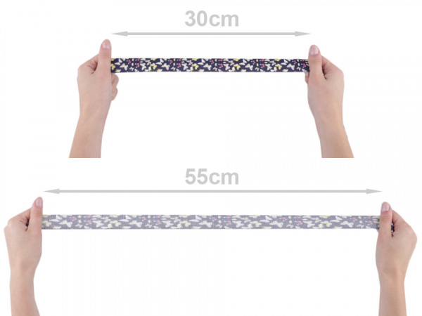 Pruženka s potiskem v různých dezénech šíře 25 mm