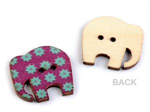 Dřevěný dekorační knoflík slon