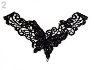 Krajková aplikace / vsadka na košilky motýl, růže