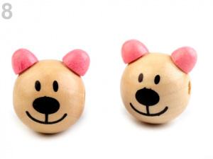 Dřevěná hlava medvídek Ø24 mm