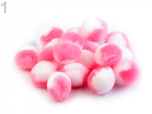 Plyšová bambulka dvoubarevná Ø20 mm