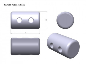 Dvoudírkový rokajl Matubo Rulla 3x5 mm