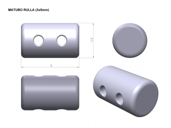 Dvoudírkový rokajl Matubo Rulla 3x5 mm