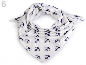 Bavlněný šátek s kotvami 65x65 cm