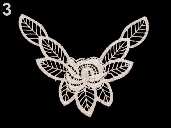 Krajková aplikace / vsadka na košilky motýl, růže