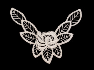 Krajková aplikace / vsadka na košilky motýl, růže