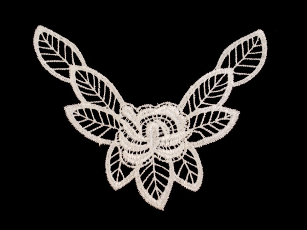 Krajková aplikace / vsadka na košilky motýl, růže