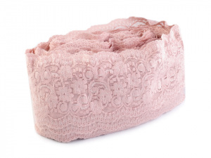 Elastická krajka / vsadka šíře 10 cm pudrová barva