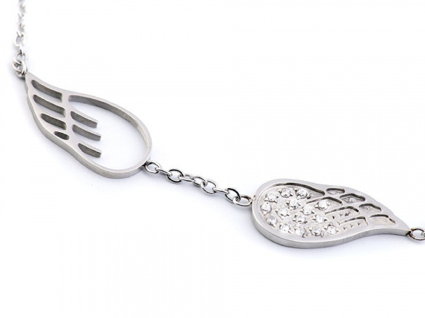 Náramek s křídly z nerezové oceli