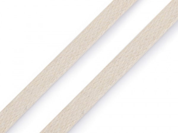 Šňůra / dutinka bavlněná plochá šíře 6 mm voskovaná