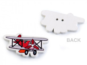 Dřevěný dekorační knoflík letadlo