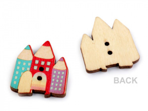 Dřevěný dekorační knoflík pastelky