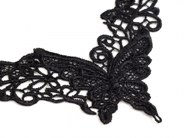 Krajková aplikace / vsadka na košilky motýl, růže