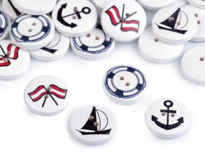 Dřevěný dekorační knoflík námořnický