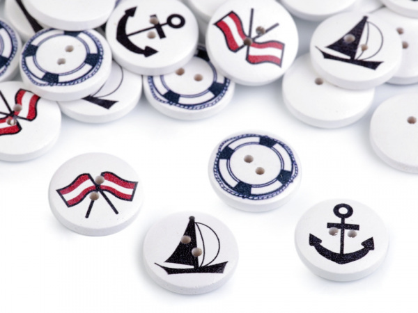 Dřevěný dekorační knoflík námořnický