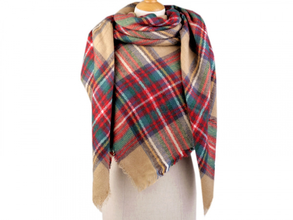 Velký teplý šátek / pléd 145x145 cm