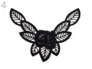 Krajková aplikace / vsadka na košilky motýl, růže