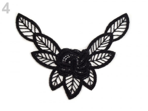 Krajková aplikace / vsadka na košilky motýl, růže