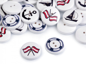 Dřevěný dekorační knoflík námořnický