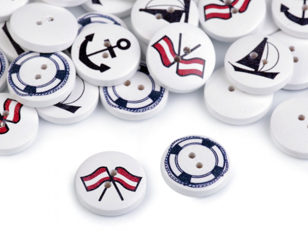 Dřevěný dekorační knoflík námořnický