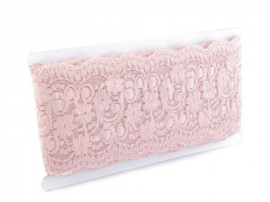 Elastická krajka / vsadka šíře 10 cm pudrová barva