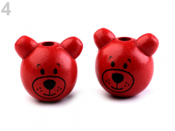 Dřevěná hlava medvídek Ø24 mm