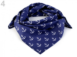 Bavlněný šátek s kotvami 65x65 cm