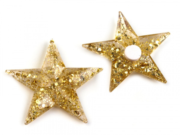 Samolepicí dekorace hvězdy s glitry Ø30 mm