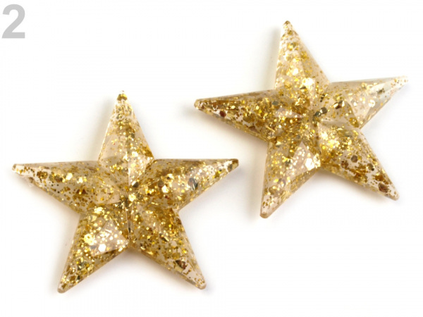 Samolepicí dekorace hvězdy s glitry Ø30 mm