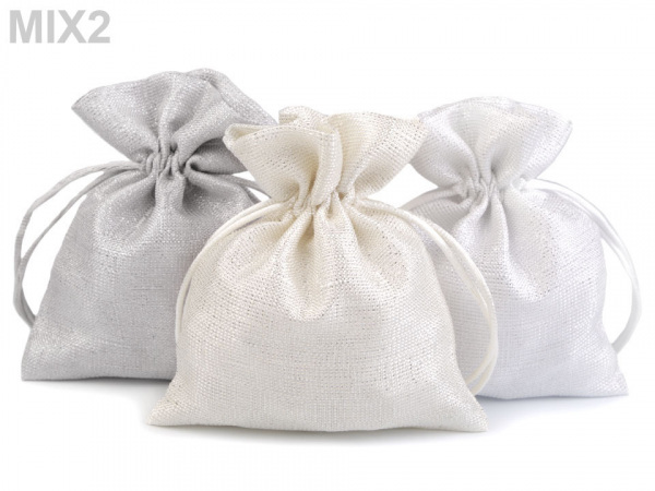 Dárkový pytlík s lurexem 10x13 cm stříbrná