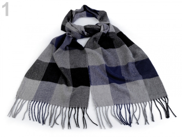 Pánská šála s třásněmi 30x170 cm