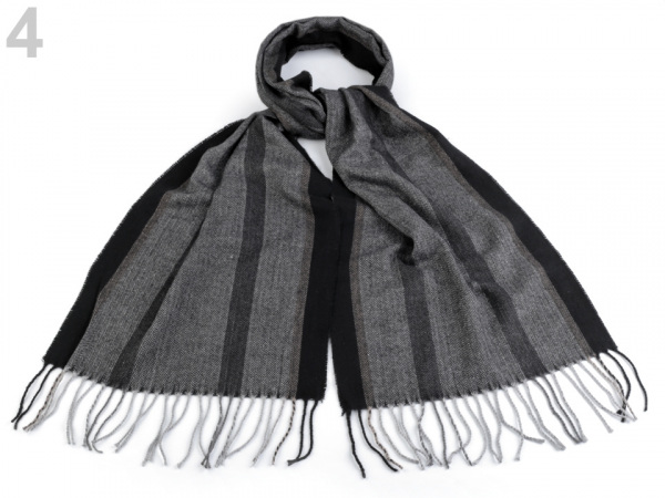 Pánská šála s třásněmi 30x170 cm