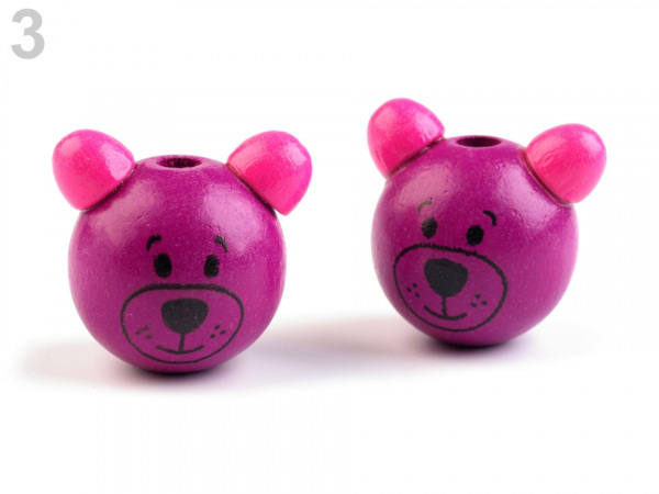 Dřevěná hlava medvídek Ø24 mm