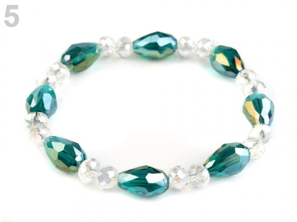 Náramek pružný z broušených korálků